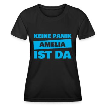 Vorname Amelia - Frauen Funktions-T-Shirt - Schwarz - Vorne - AI Model Female 172 light (172cm)