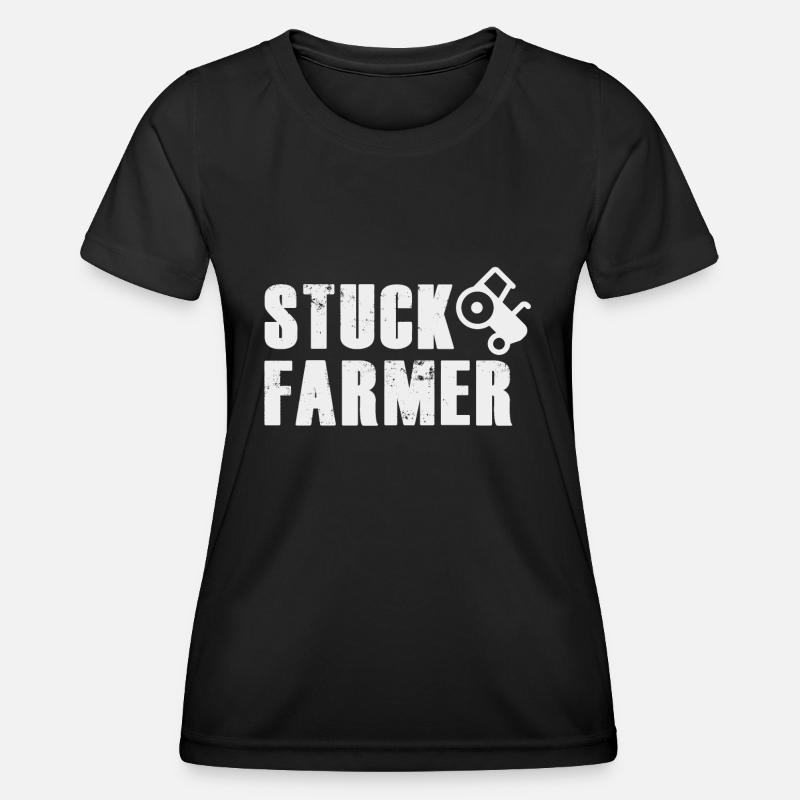 STUCK FARMER LIGHT GREY - Women's Functional T-Shirt - black
