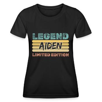 Vorname Aiden - Frauen Funktions-T-Shirt - Schwarz - Vorne - AI Model Female 172 light (172cm)