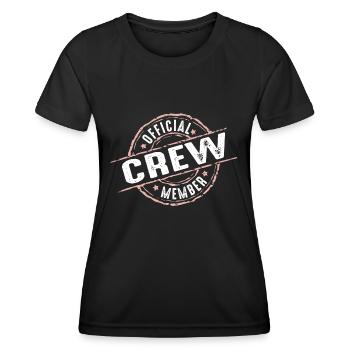 Membre officiel de l’équipage - T-shirt sport Femme - noir - Devant - AI Model Female 172 light (172cm)
