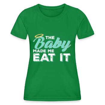 Femme enceinte alimentation - T-shirt sport Femme - vert - Devant - AI Model Female 172 dark (172cm)