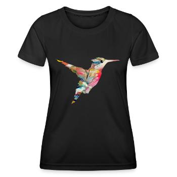 Hummingbird Bird Fly Animal Nature Birds Colorful Nectar - Women's Functional T-Shirt - black - Front - AI Model Female 172 light (172cm)