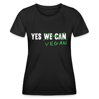 Yes vegan - T-shirt sport Femme - noir - Devant - AI Model Female 172 light (172cm)