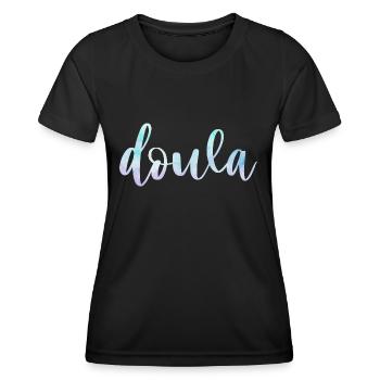 Doula Labor Coach Companion, Grossesse, - T-shirt sport Femme - noir - Devant - AI Model Female 172 light (172cm)