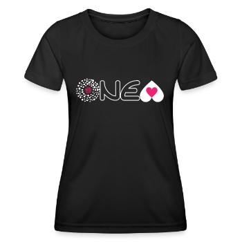 Design "ONE LOVE" for Clothing Accessories - Women's Functional T-Shirt - black - Front - AI Model Female 172 light (172cm)