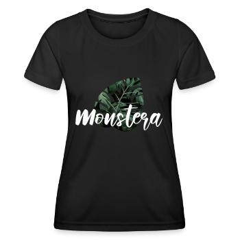 Monstera - Frauen Funktions-T-Shirt - Schwarz - Vorne - AI Model Female 172 light (172cm)