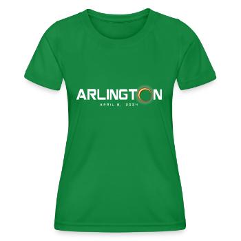 Arlington, Texas 2024 Sonnenfinsternis Souvenir 8. April - Frauen Funktions-T-Shirt - Kelly Green - Vorne - AI Model Female 172 dark (172cm)