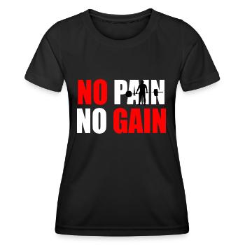 Pas de douleur pas de gain devis - T-shirt sport Femme - noir - Devant - AI Model Female 172 light (172cm)