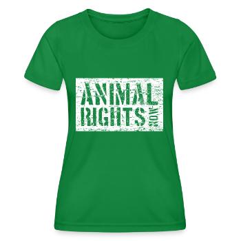 ANIMAL RIGHTS NOW VEGAN - T-shirt sport Femme - vert - Devant - AI Model Female 172 dark (172cm)