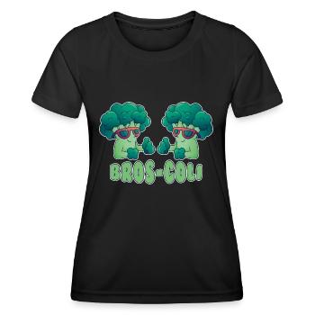 Brokkoli Gemüse Vegan Vegetarisch - Frauen Funktions-T-Shirt - Schwarz - Vorne - AI Model Female 172 light (172cm)