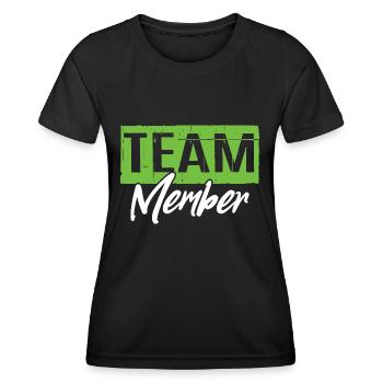 Membres de l’équipe - T-shirt sport Femme - noir - Devant - AI Model Female 172 light (172cm)