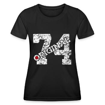 52. GEBURTSTAG 52 JAHRE ORIGINAL 1974 - Frauen Funktions-T-Shirt - Schwarz - Vorne - AI Model Female 172 light (172cm)