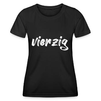 vierzig 40 Schriftzug - Frauen Funktions-T-Shirt - Schwarz - Vorne - AI Model Female 172 light (172cm)