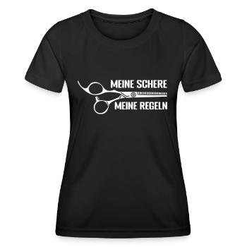 Meine Schere - Meine Regeln Friseur Salon Friseuri - Frauen Funktions-T-Shirt - Schwarz - Vorne - AI Model Female 172 light (172cm)