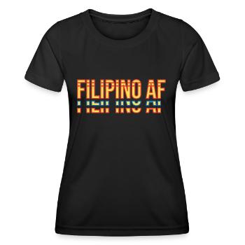 Volles philippinisches Design für stolze Pinoys - Frauen Funktions-T-Shirt - Schwarz - Vorne - AI Model Female 172 light (172cm)
