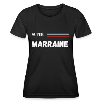 super marraine - t-shirt assorti - T-shirt sport Femme - noir - Devant - AI Model Female 172 light (172cm)