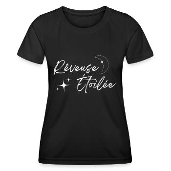 Rêveuse étoilée - T-shirt sport Femme - noir - Devant - AI Model Female 172 light (172cm)