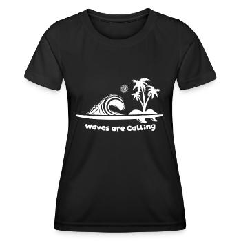 Surfing Surfboard Surfer Wassersport - Frauen Funktions-T-Shirt - Schwarz - Vorne - AI Model Female 172 light (172cm)
