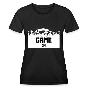 Le jeu est lancé - T-shirt sport Femme - noir - Devant - AI Model Female 172 light (172cm)