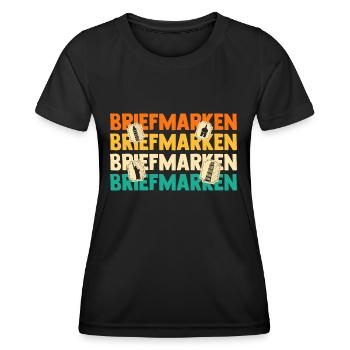 Philatelie Briefmarkensammlung Briefmarkensammler - Frauen Funktions-T-Shirt - Schwarz - Vorne - AI Model Female 172 light (172cm)
