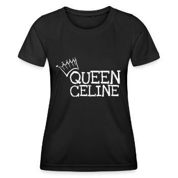 Prénom Céline - T-shirt sport Femme - noir - Devant - AI Model Female 172 light (172cm)