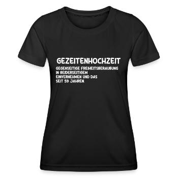 Mariage Mariage de marée 59 ans de mariage - T-shirt sport Femme - noir - Devant - AI Model Female 172 light (172cm)