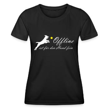 Offline Hund fein Hundeliebhaber Hundehalter - Frauen Funktions-T-Shirt - Schwarz - Vorne - AI Model Female 172 light (172cm)