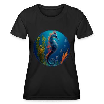 Fantasy Ocean, sous l’eau - T-shirt sport Femme - noir - Devant - AI Model Female 172 light (172cm)