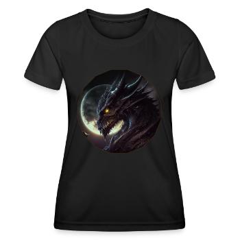 Regard sombre du dragon - T-shirt sport Femme - noir - Devant - AI Model Female 172 light (172cm)