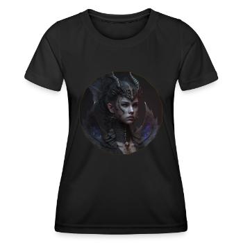 Belle femme dans un motif de dragon noir. - T-shirt sport Femme - noir - Devant - AI Model Female 172 light (172cm)
