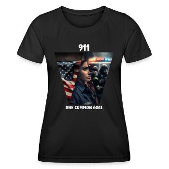One common goal - Women's Functional T-Shirt - black - Front - AI Model Female 172 light (172cm)