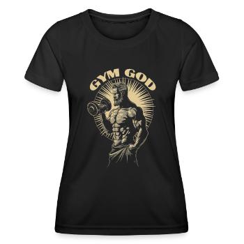 Gym God - Women's Functional T-Shirt - black - Front - AI Model Female 172 light (172cm)