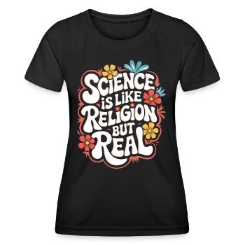 Athéisme, athée, anti-religion, agnostique - T-shirt sport Femme - noir - Devant - AI Model Female 172 light (172cm)