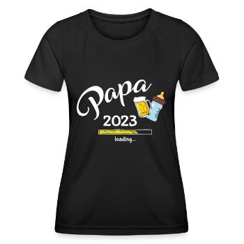 Papa 2023 Loading - Frauen Funktions-T-Shirt - Schwarz - Vorne - AI Model Female 172 light (172cm)