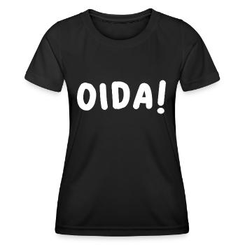 Oida Bayern Dialekt Deutsch Österreich Humor fun - Frauen Funktions-T-Shirt - Schwarz - Vorne - AI Model Female 172 light (172cm)