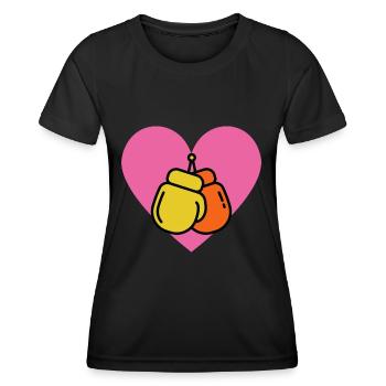 Boxen Liebe - Boxer Geschenkidee - Frauen Funktions-T-Shirt - Schwarz - Vorne - AI Model Female 172 light (172cm)