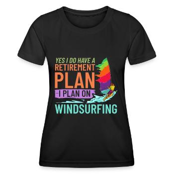Windsurfen Brett Segel Paddel Windsurfer Wasser - Frauen Funktions-T-Shirt - Schwarz - Vorne - AI Model Female 172 light (172cm)