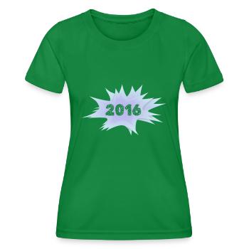 Speech bubble 2016 - Women's Functional T-Shirt - kelly green - Front - AI Model Female 172 dark (172cm)