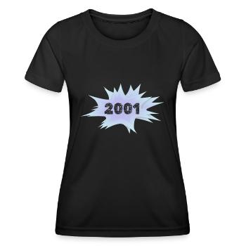 Bulle 2001 - T-shirt sport Femme - noir - Devant - AI Model Female 172 light (172cm)