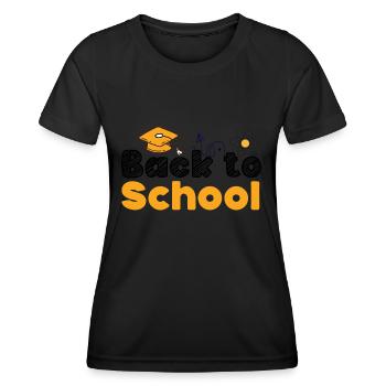 Back to School, Schulbeginn Sommerferien Ende, Fun - Frauen Funktions-T-Shirt - Schwarz - Vorne - AI Model Female 172 light (172cm)