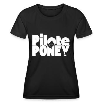 Pony-Pilot - Frauen Funktions-T-Shirt - Schwarz - Vorne - AI Model Female 172 light (172cm)