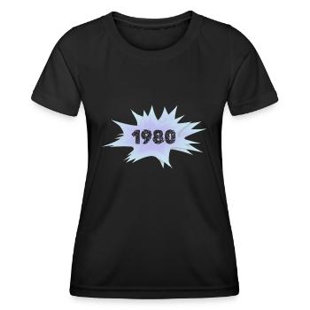 Sprechblase 1980 - Frauen Funktions-T-Shirt - Schwarz - Vorne - AI Model Female 172 light (172cm)
