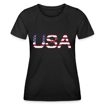 United States in the colors of the American flag flag flag - Women's Functional T-Shirt - black - Front - AI Model Female 172 light (172cm)
