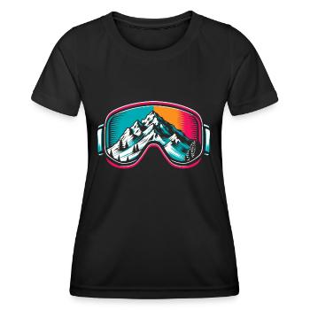 Ski Goggles Skier Skiing Winter Sports Skis - Women's Functional T-Shirt - black - Front - AI Model Female 172 light (172cm)