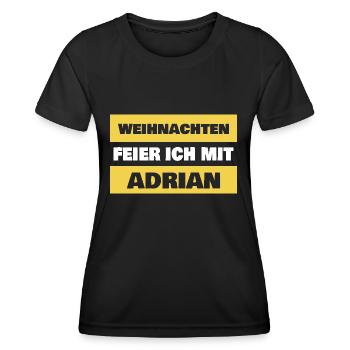 First name Adrian - Women's Functional T-Shirt - black - Front - AI Model Female 172 light (172cm)