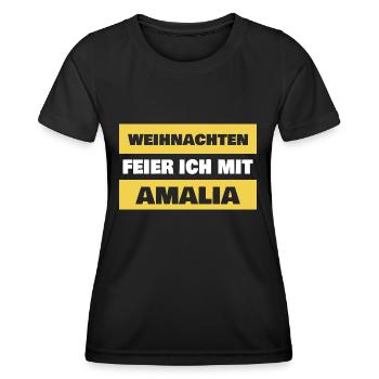 Prénom Amalia - T-shirt sport Femme - noir - Devant - AI Model Female 172 light (172cm)