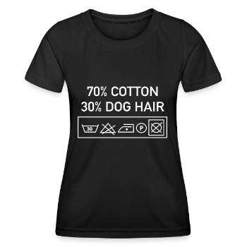 30 percent dog hair dog owners - Women's Functional T-Shirt - black - Front - AI Model Female 172 light (172cm)