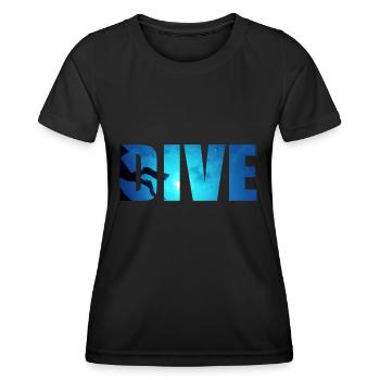 DIVE Unterwasser Taucher - Frauen Funktions-T-Shirt - Schwarz - Vorne - AI Model Female 172 light (172cm)