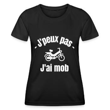 Ich kann nicht, ich habe zwei Räder. - Frauen Funktions-T-Shirt - Schwarz - Vorne - AI Model Female 172 light (172cm)