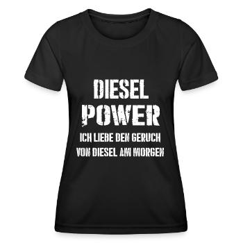 DIESEL POWER - Frauen Funktions-T-Shirt - Schwarz - Vorne - AI Model Female 172 light (172cm)